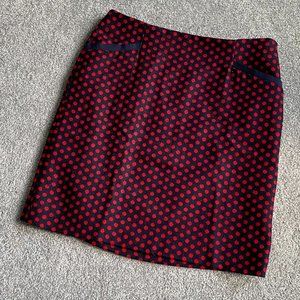 ❤️ Talbots Pencil Skirt in Red and Black Polka Dot US 8P    - S169